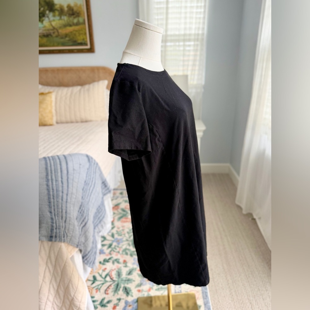 Eileen Fisher Black Stretchy T-Shirt Dress Sz S